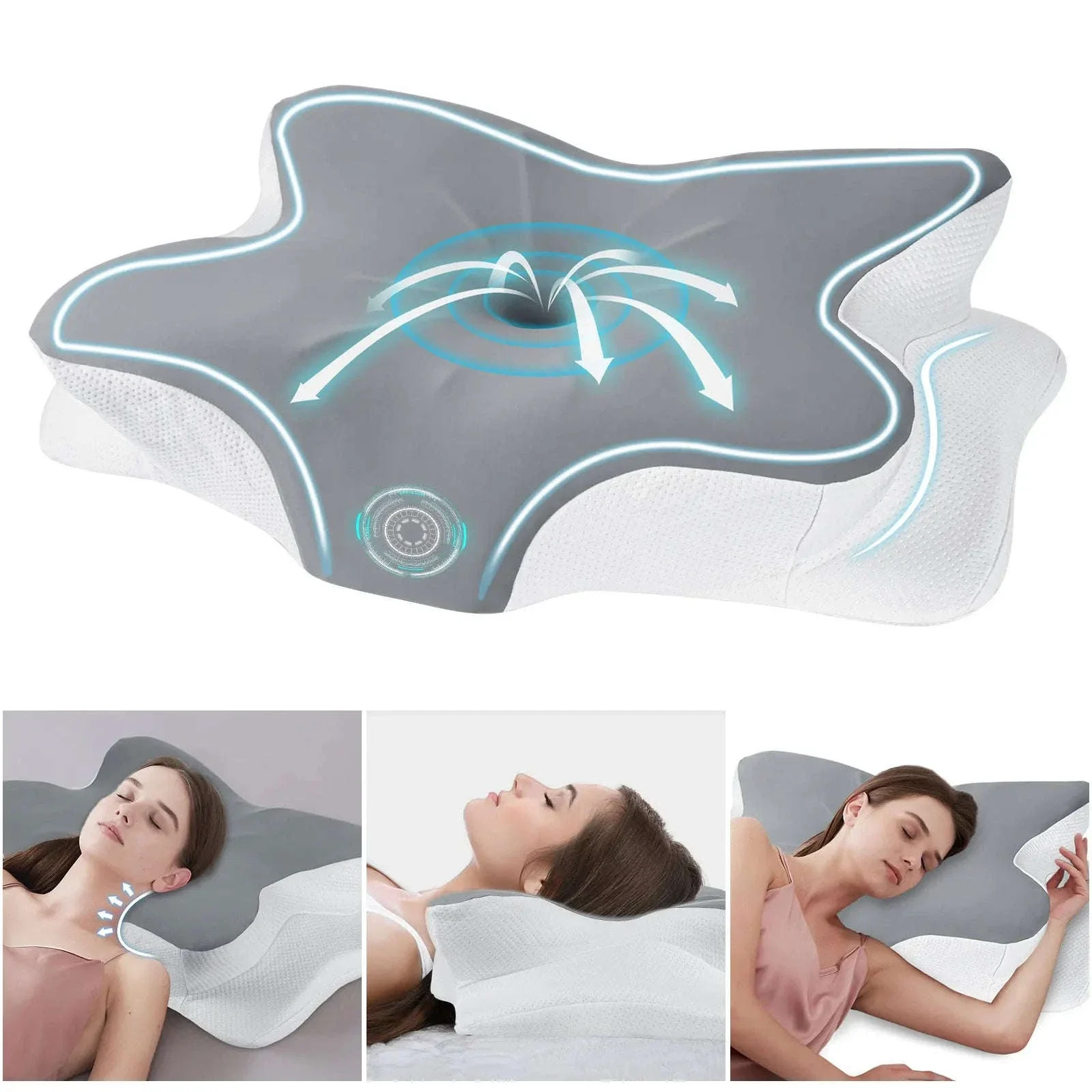 Memory Foam Cervical Neck Pillow with Cooling Breathable Cover - Image 8