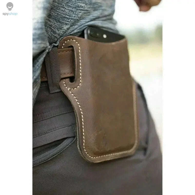 Leather Phone Holster Belt Waist Bag for Everyday Carry - Image 7