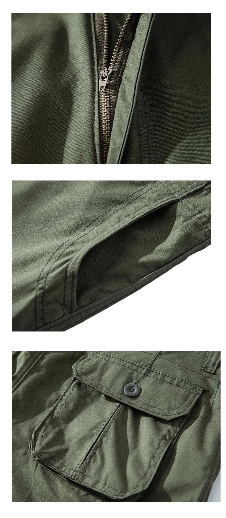 Men’s Cotton Cargo Shorts Knee Length Loose Fit Streetwear Style - Image 4