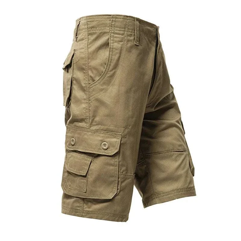Men’s Cotton Cargo Shorts Knee Length Loose Fit Streetwear Style - Image 5
