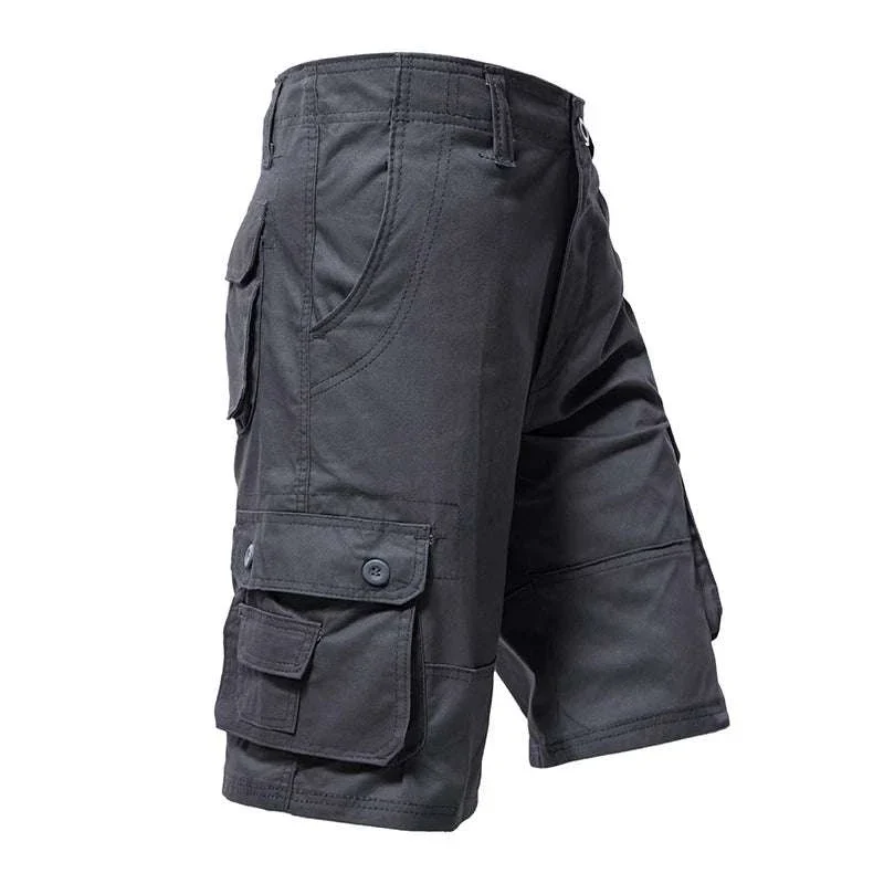Men’s Cotton Cargo Shorts Knee Length Loose Fit Streetwear Style - Image 8