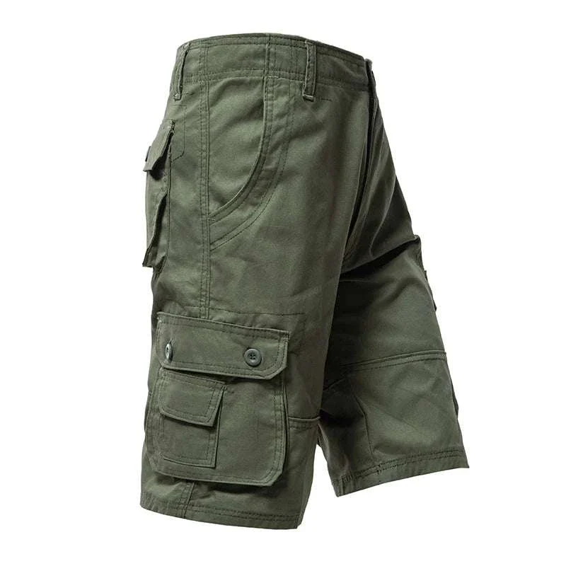 Men’s Cotton Cargo Shorts Knee Length Loose Fit Streetwear Style - Image 9