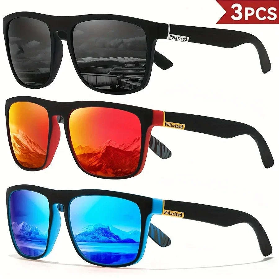 Men's Square Polarized Sunglasses with UV400 Protection - Image 29