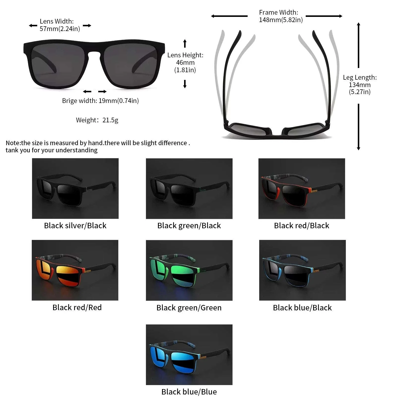 Men's Square Polarized Sunglasses with UV400 Protection - Image 5