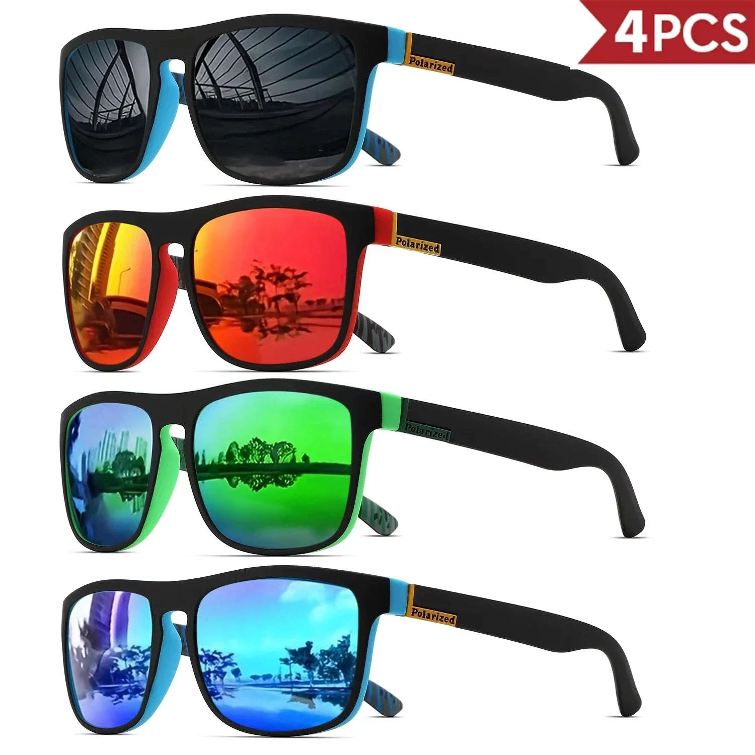 Men's Square Polarized Sunglasses with UV400 Protection - Image 6
