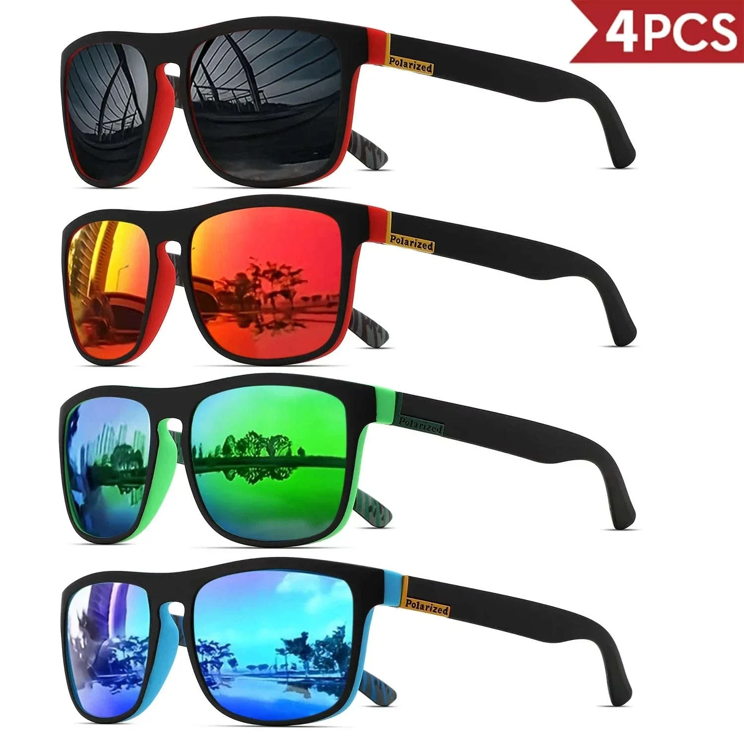 Men's Square Polarized Sunglasses with UV400 Protection - Image 7
