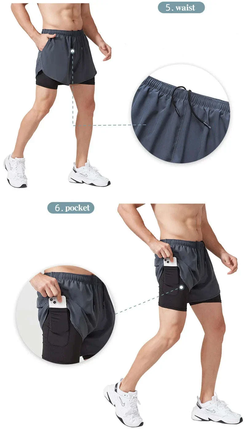Men’s Quick-Dry Running Shorts with Double-Layer Support - Image 14
