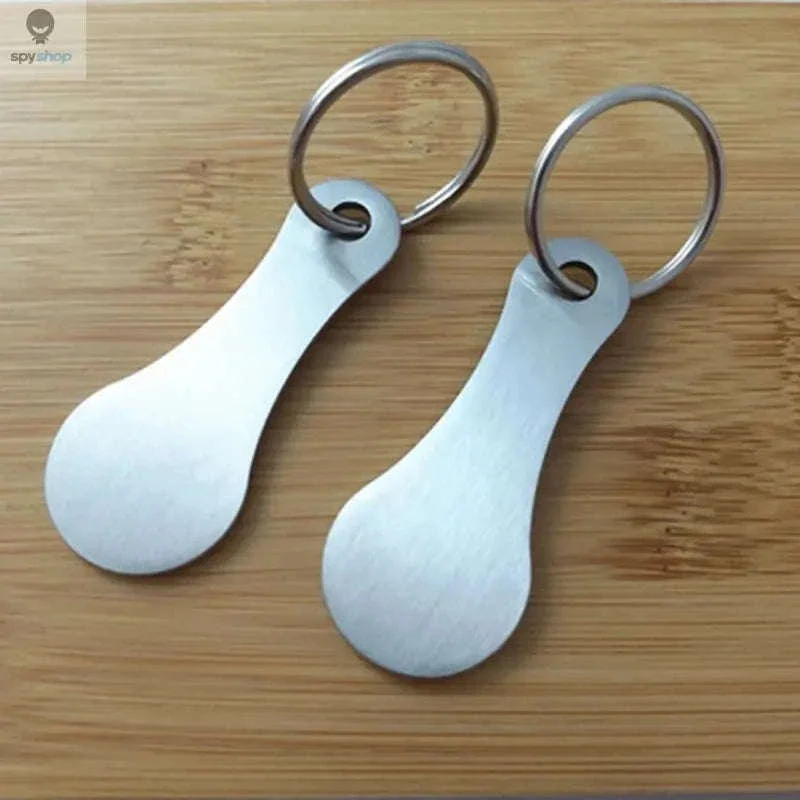Metal Shopping Cart Token Keychain with Quick-Release Design