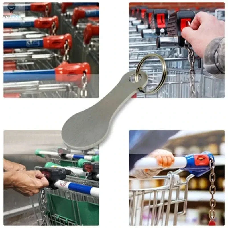 Metal Shopping Cart Token Keychain with Quick-Release Design - Image 3