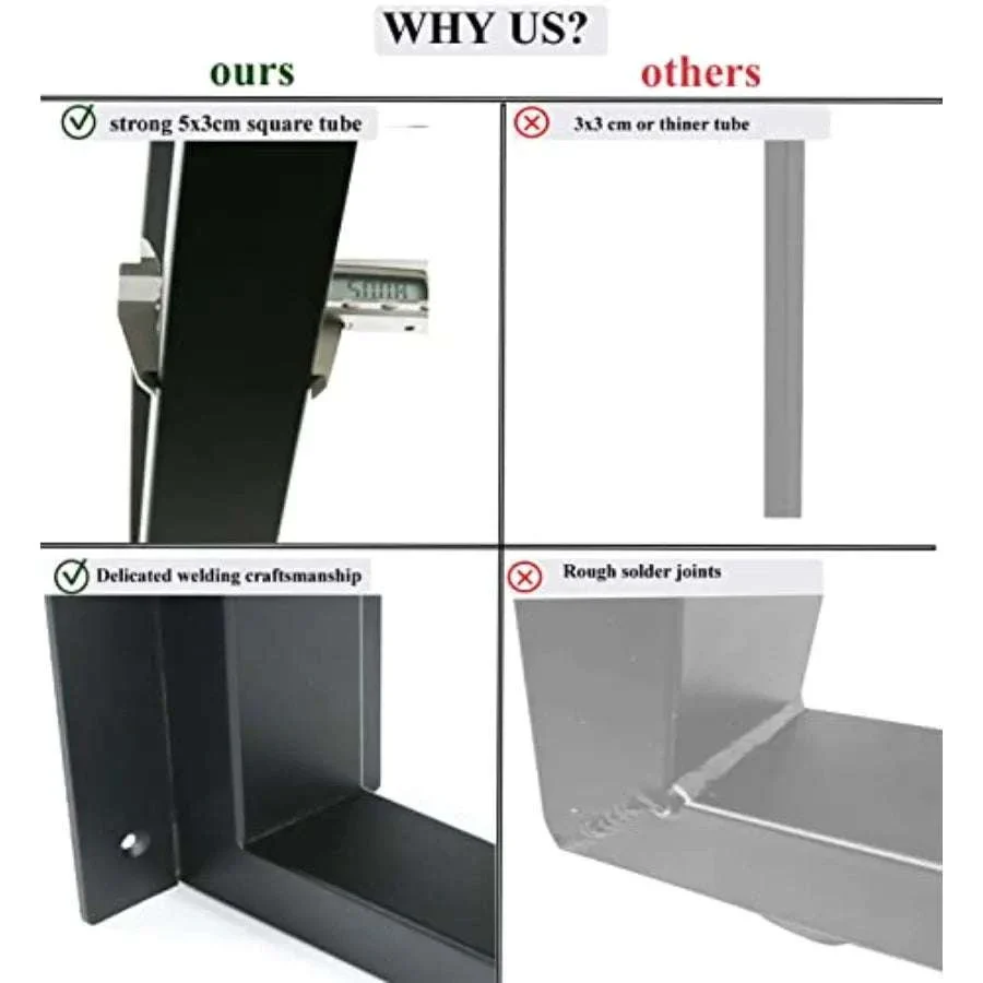 Heavy Duty Metal Table Legs 28" x 17.7" Square Frame Set - Image 12