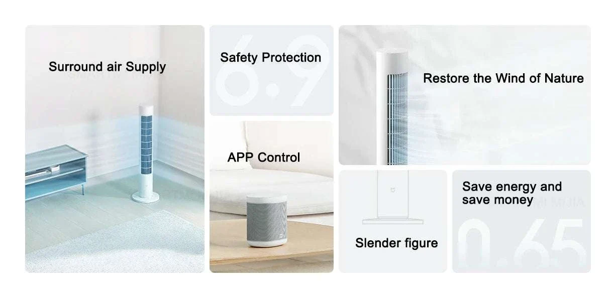 MIJIA Smart Tower Fan 2 with 150° Oscillation & App Control - Image 8