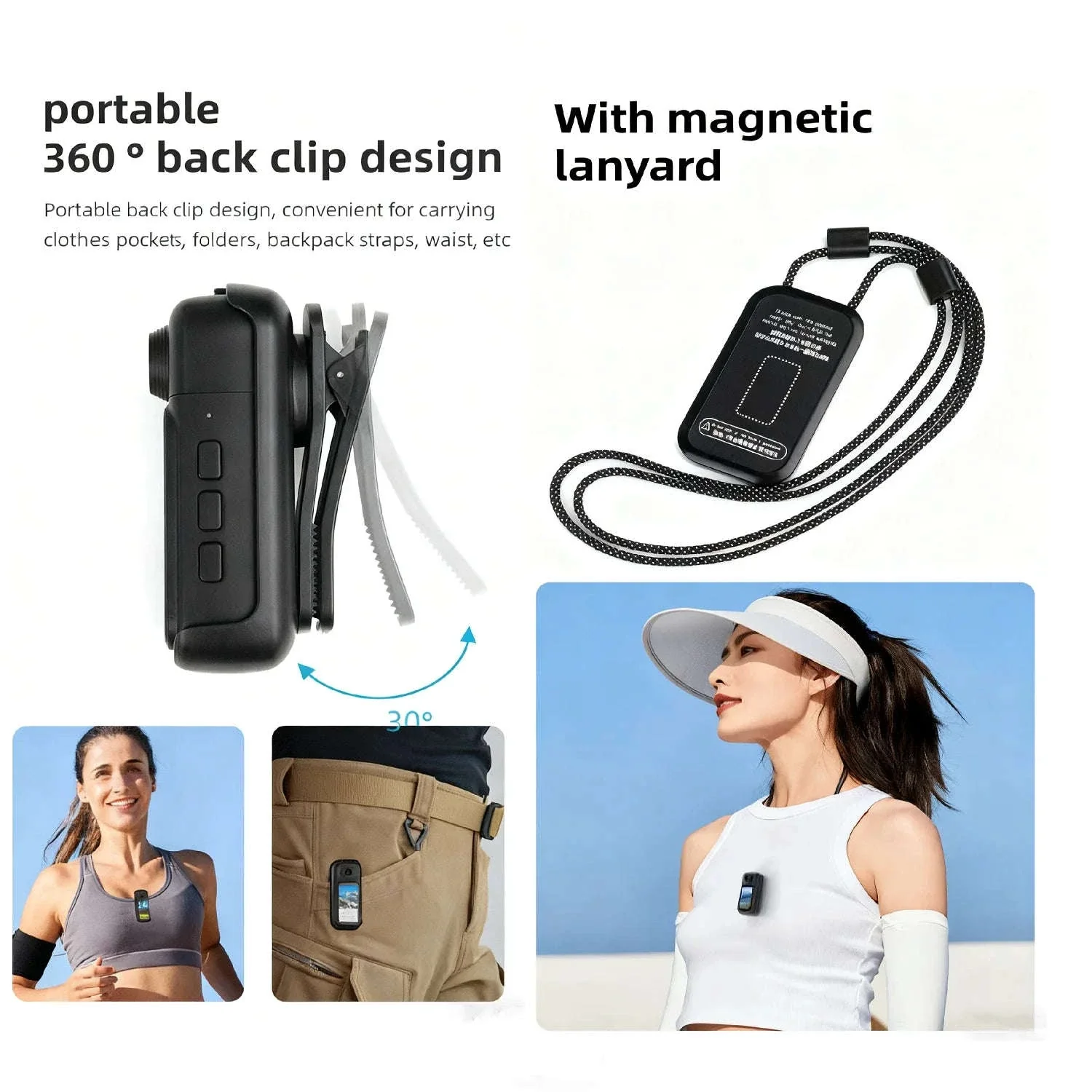 Mini 1080P POV Body Camera with Rotating Lens & Touch Screen - Image 4