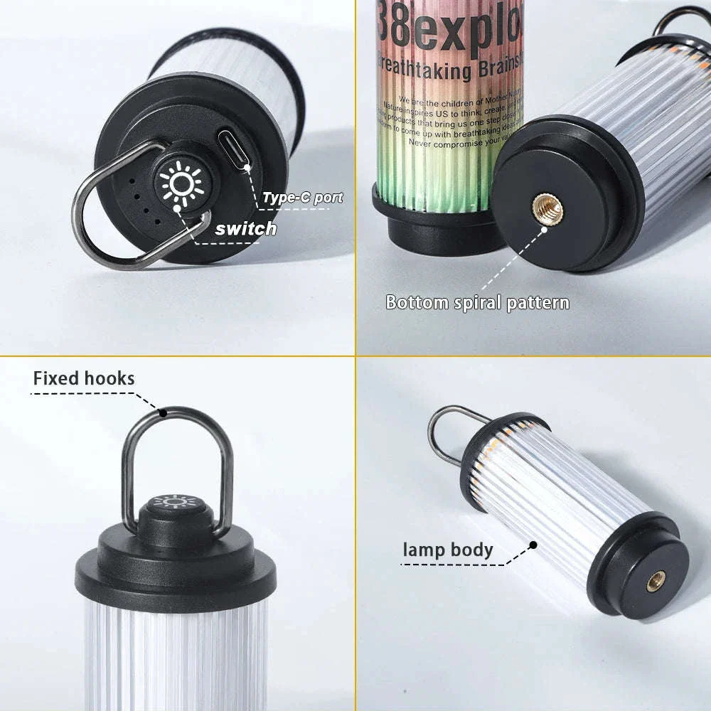 Mini Camping Lamp USB Rechargeable Tent Lantern 2000mAh - Image 9