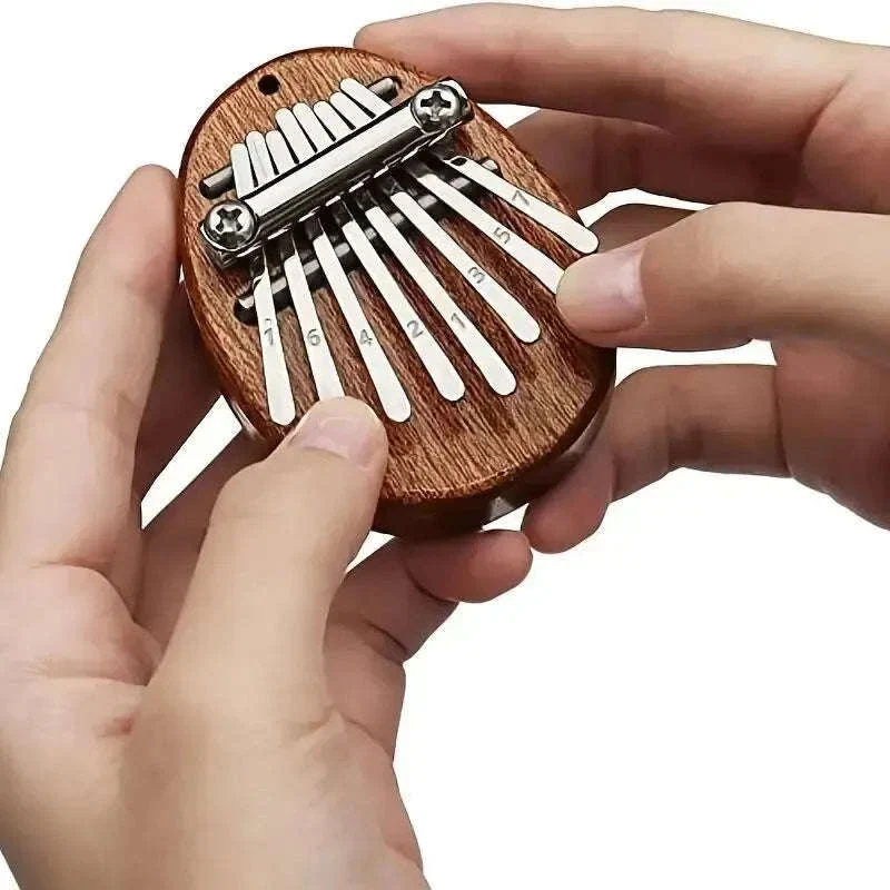 Mini 8-Key Wooden Kalimba Thumb Piano with Pendant Chain - Image 10