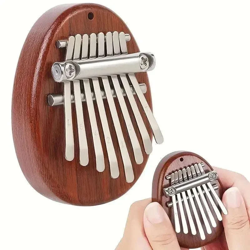 Mini 8-Key Wooden Kalimba Thumb Piano with Pendant Chain - Image 11