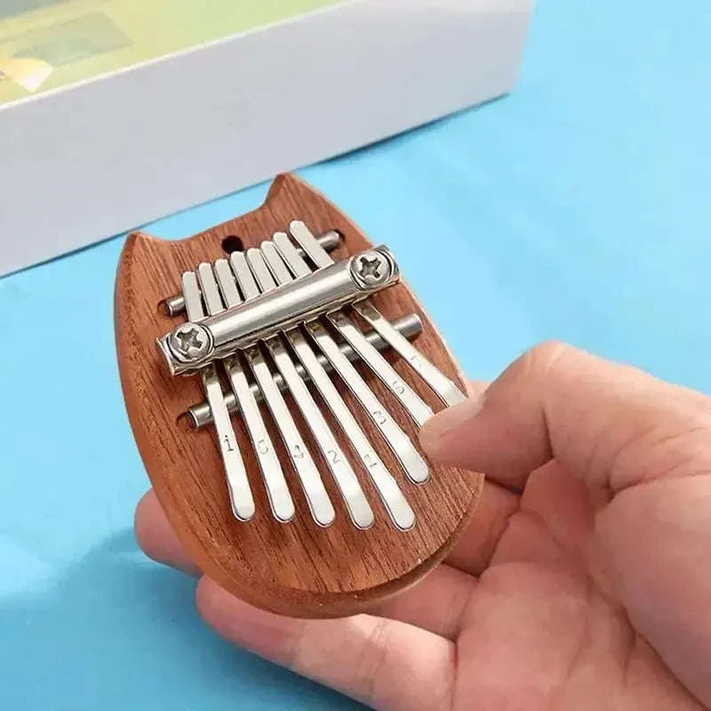 Mini 8-Key Wooden Kalimba Thumb Piano with Pendant Chain - Image 13