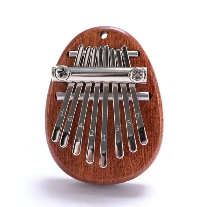 Mini 8-Key Wooden Kalimba Thumb Piano with Pendant Chain - Image 14