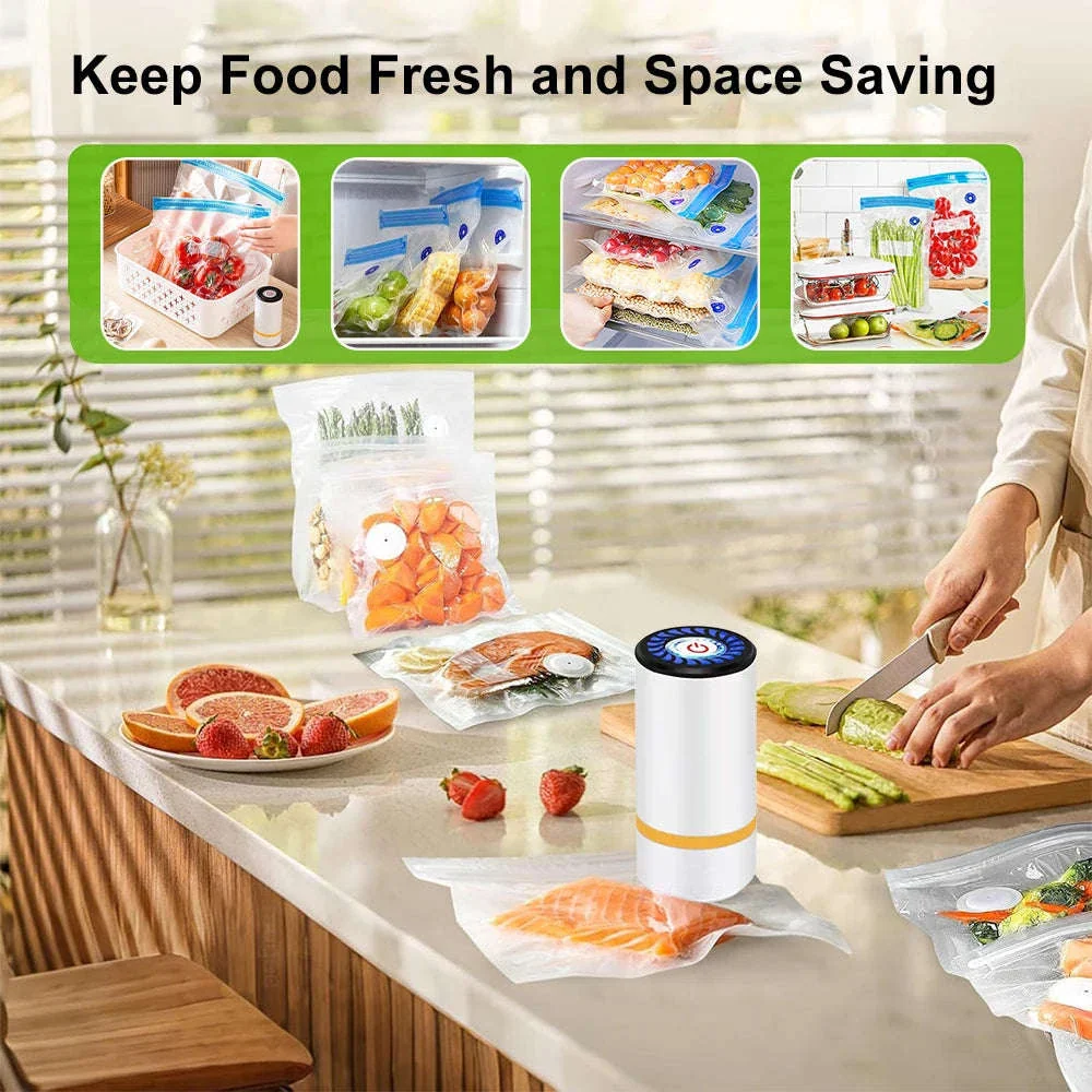 Mini Electric Vacuum Pump for Food Storage Bags – Rechargeable - Image 12