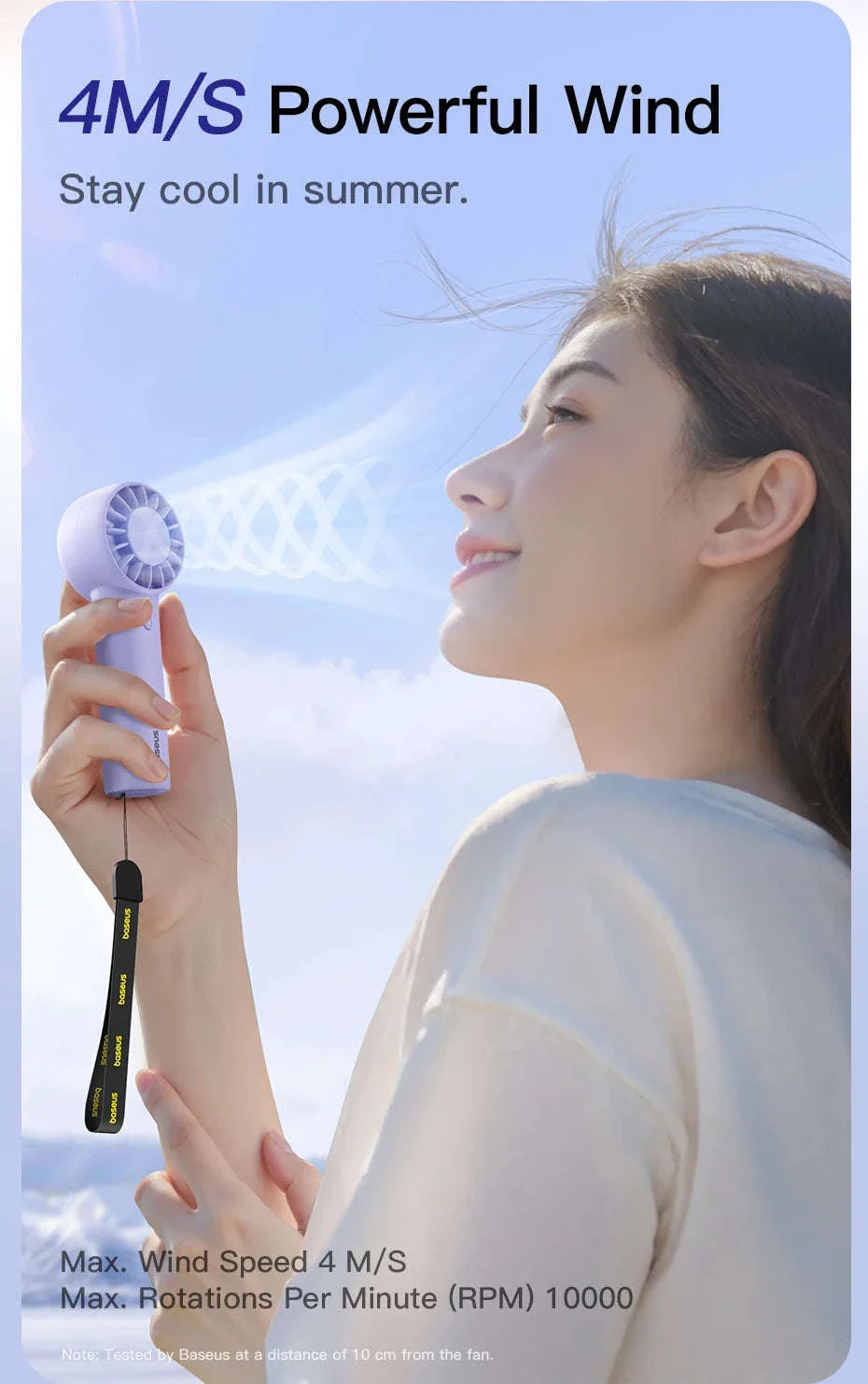 Mini Handheld Turbine Fan with 3 Speeds & Rechargeable Battery - Image 11