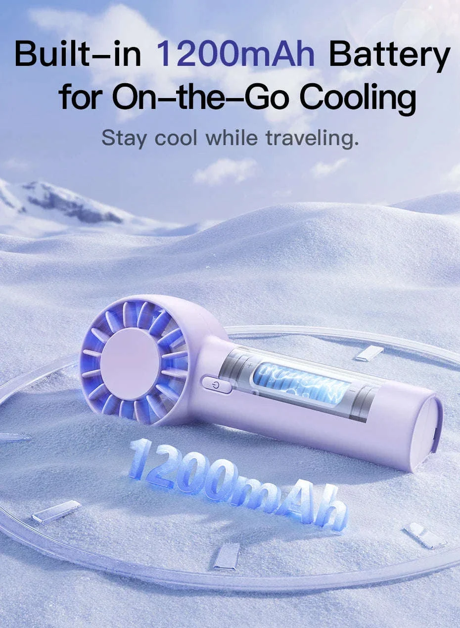 Mini Handheld Turbine Fan with 3 Speeds & Rechargeable Battery - Image 14