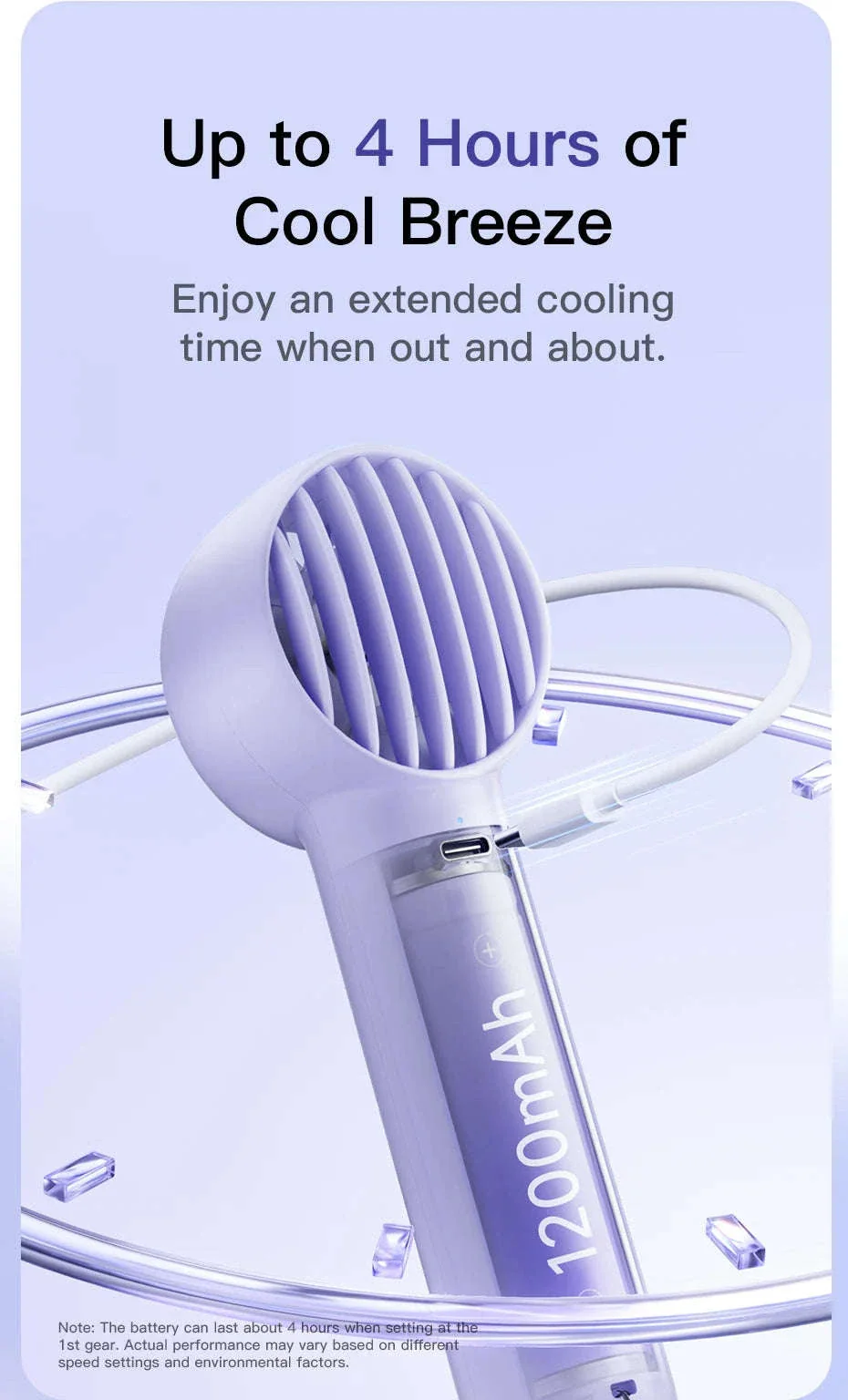 Mini Handheld Turbine Fan with 3 Speeds & Rechargeable Battery - Image 18