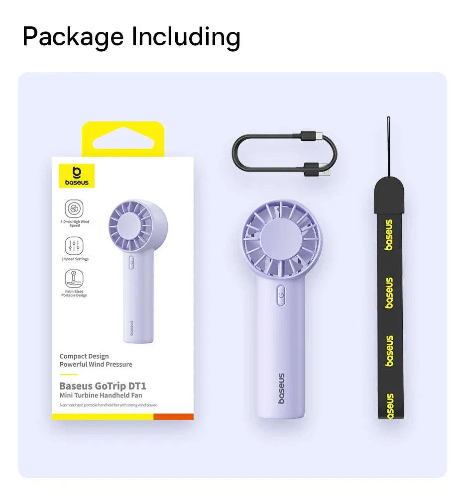Mini Handheld Turbine Fan with 3 Speeds & Rechargeable Battery - Image 21