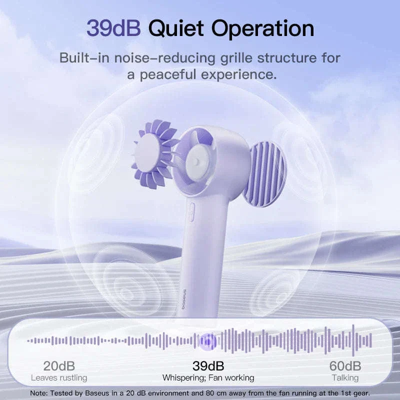 Mini Handheld Turbine Fan with 3 Speeds & Rechargeable Battery - Image 4