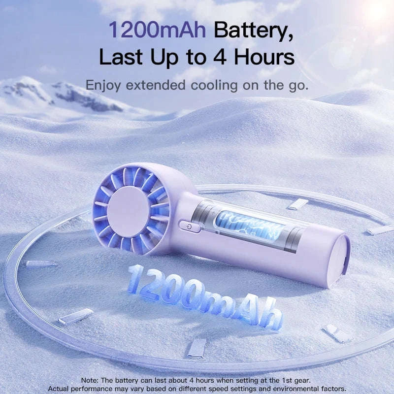 Mini Handheld Turbine Fan with 3 Speeds & Rechargeable Battery - Image 5