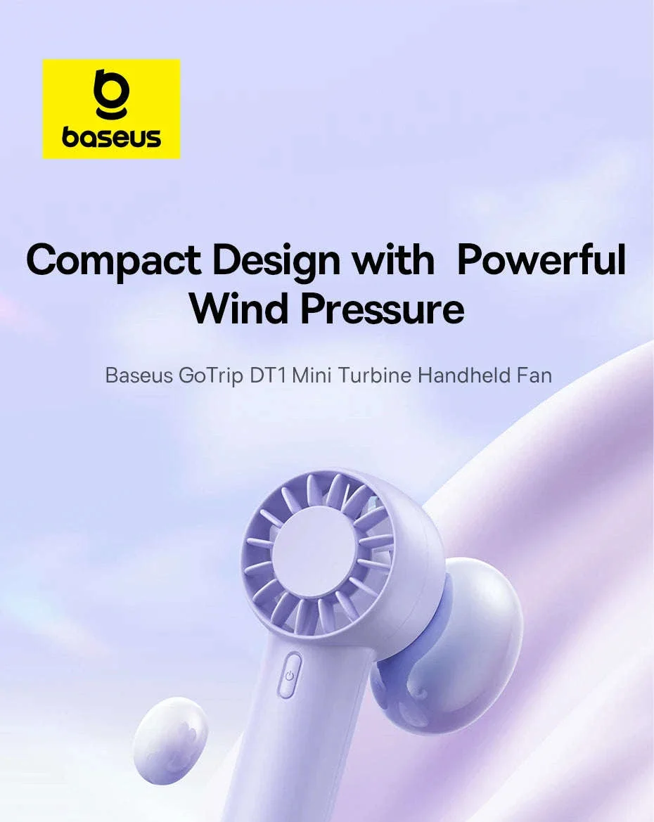 Mini Handheld Turbine Fan with 3 Speeds & Rechargeable Battery - Image 7