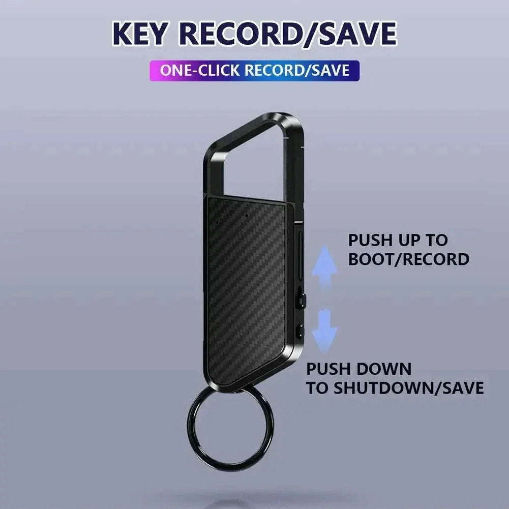 Mini Keychain Voice Recorder with Sound Activation & MP3 Playback