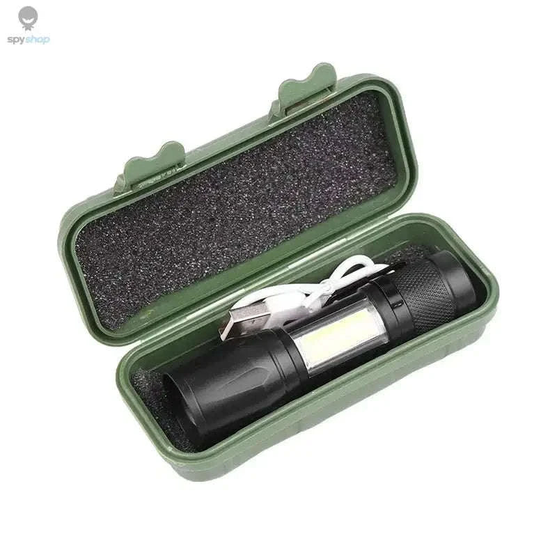 Mini LED Flashlight COB + XPE USB Rechargeable Torch - Image 6