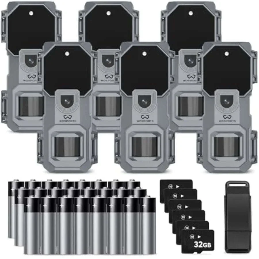 Mini Trail Camera 6-Pack with 32MP and 1080P HD Video