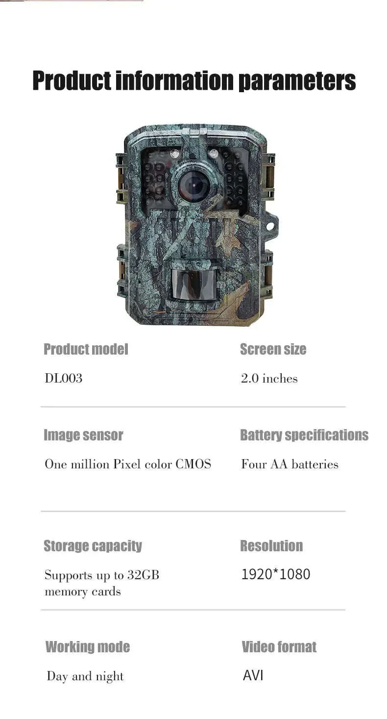 Mini Trail Camera 1080P Night Vision Wildlife Hunting Camera - Image 18