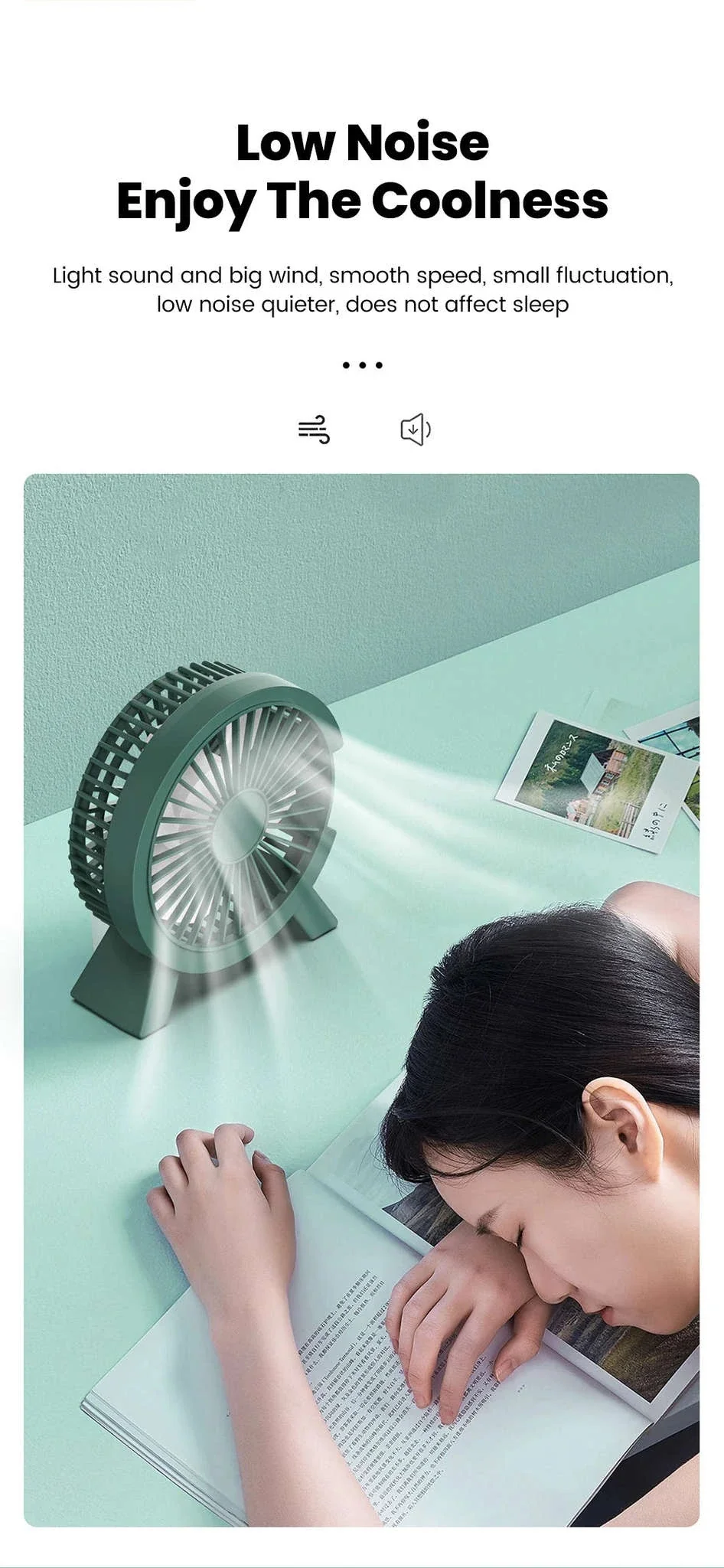 Mini USB Rechargeable Table Fan for Desk, Dorm, and Office - Image 8