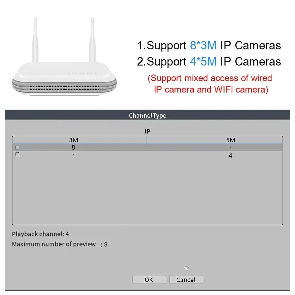 Compact Mini WiFi NVR for 8CH 3MP or 4CH 5MP Recording - Image 3