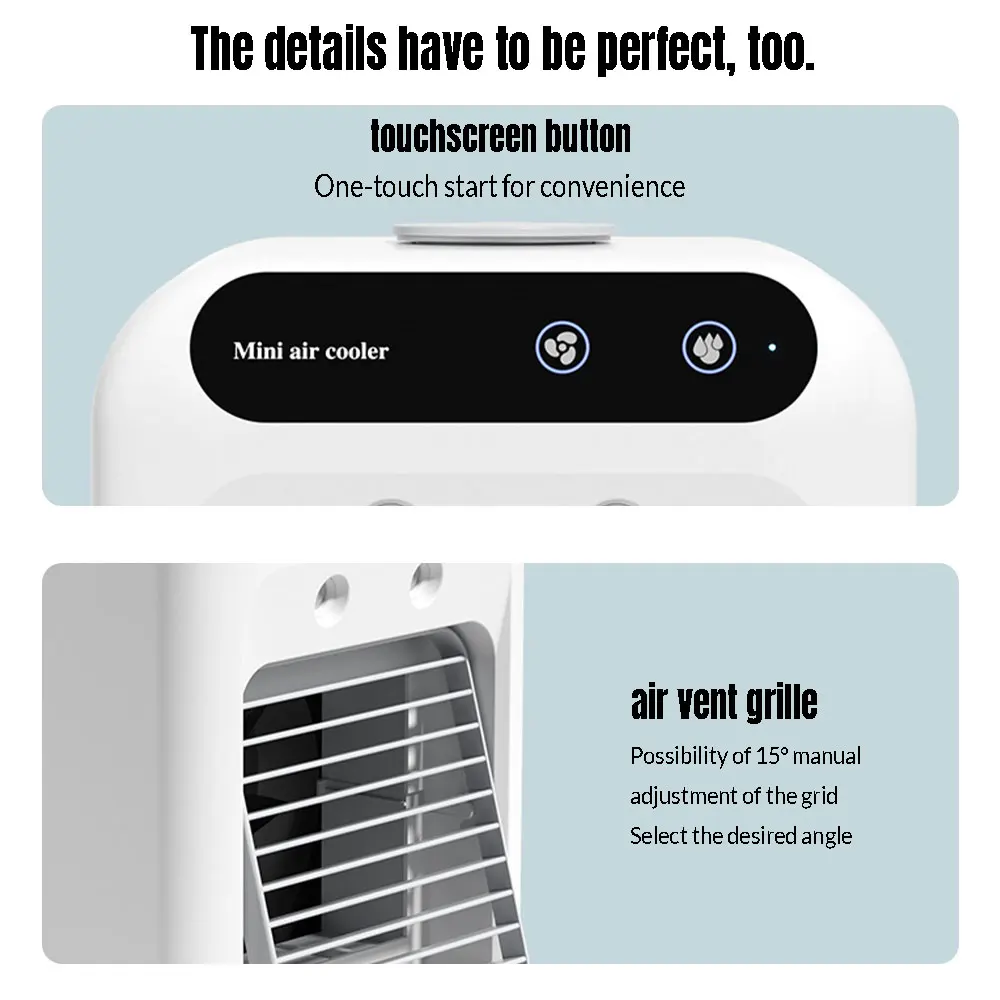 Mini Misting Air Cooler Fan with 500mL Tank, USB/Battery - Image 10