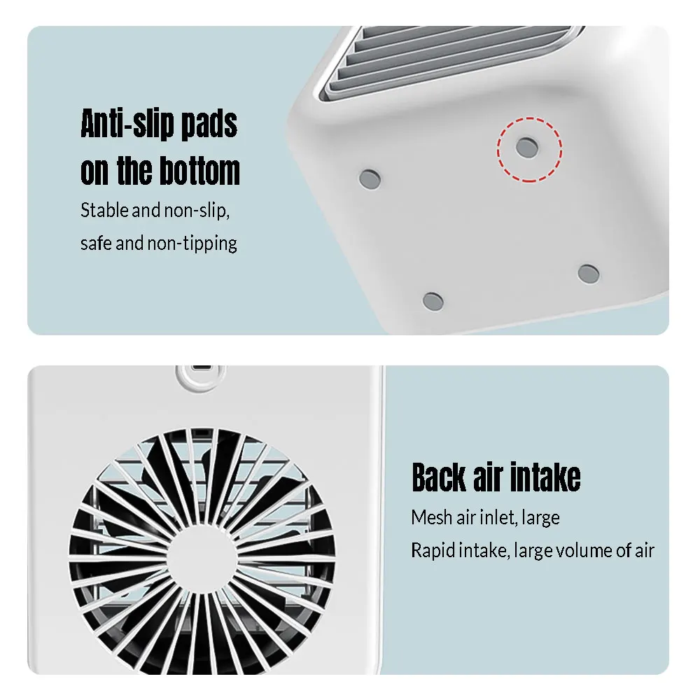Mini Misting Air Cooler Fan with 500mL Tank, USB/Battery - Image 6