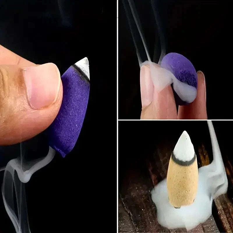 Mixed Waterfall Smoke Backflow Incense Cones, Sandalwood & Lavender - Image 6