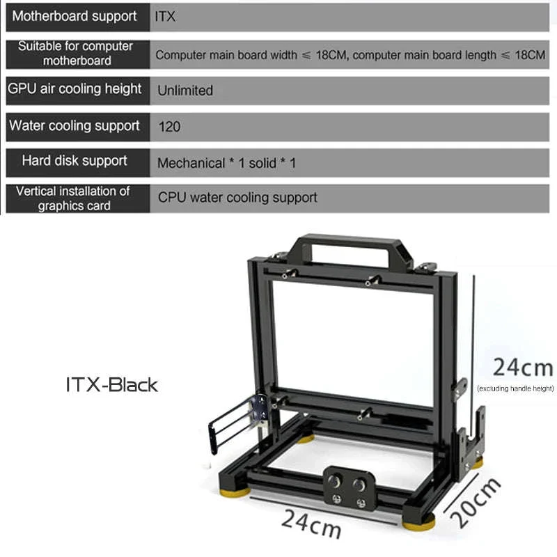 Open Frame PC Case ATX MicroATX ITX Aluminum Gaming Chassis - Image 16