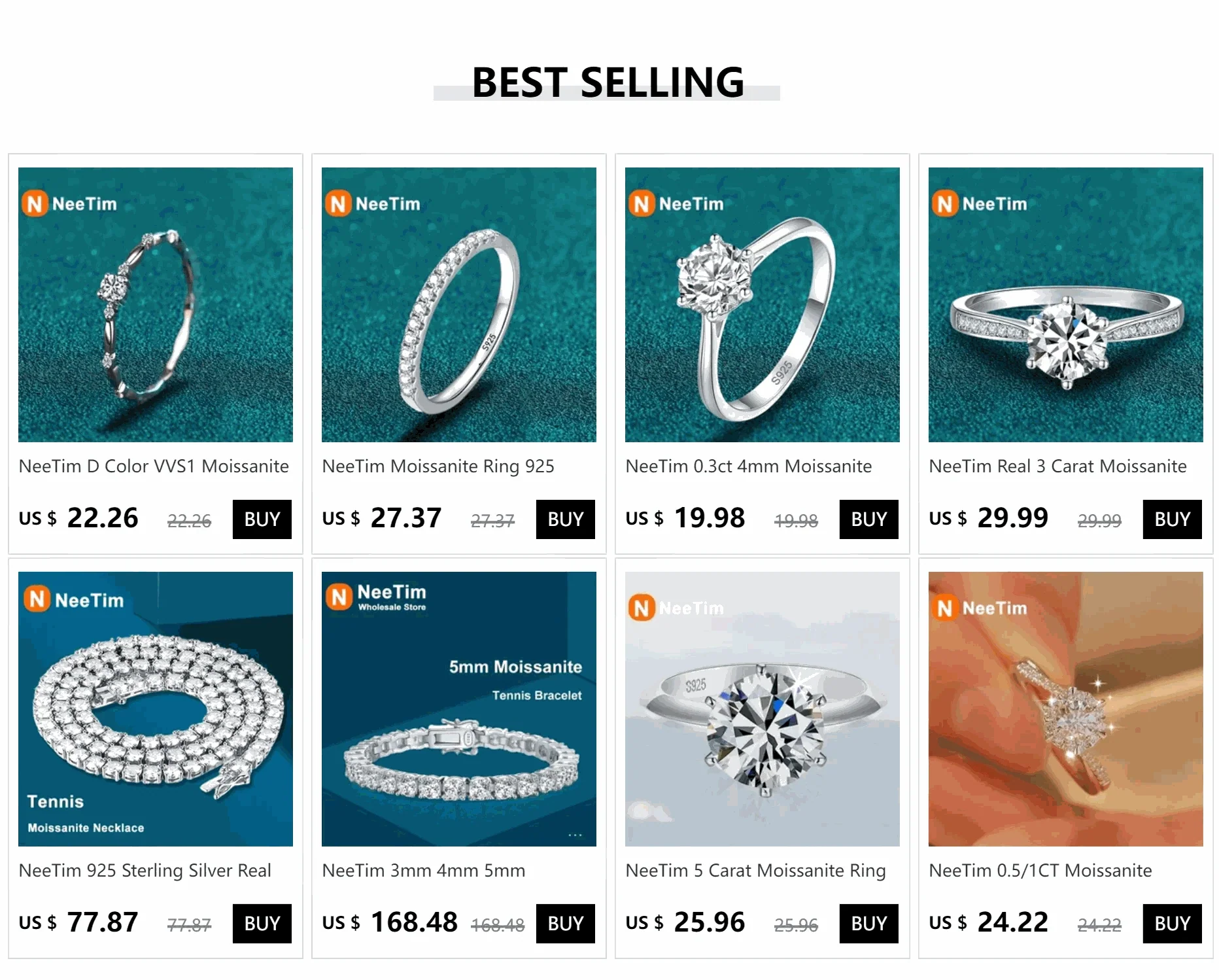Moissanite Stud Earrings in Sterling Silver White Gold Finish - Image 7