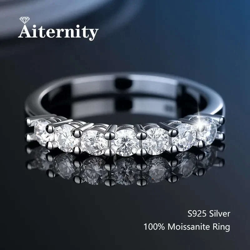 Moissanite Wedding Band Ring in 925 Sterling Silver for Women - Image 11