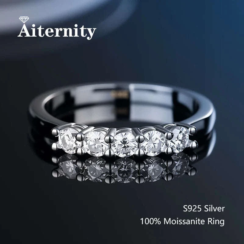 Moissanite Wedding Band Ring in 925 Sterling Silver for Women - Image 12