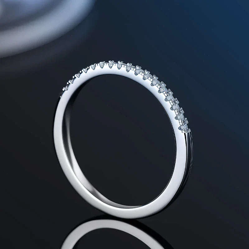 Moissanite Wedding Band Ring in 925 Sterling Silver for Women - Image 14