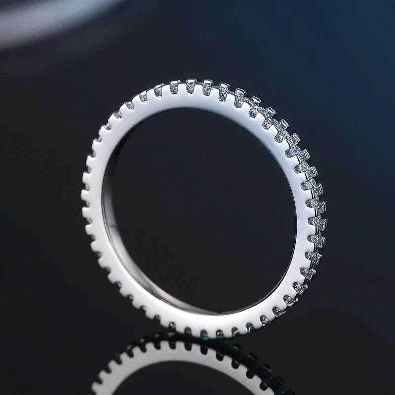 Moissanite Wedding Band Ring in 925 Sterling Silver for Women - Image 16