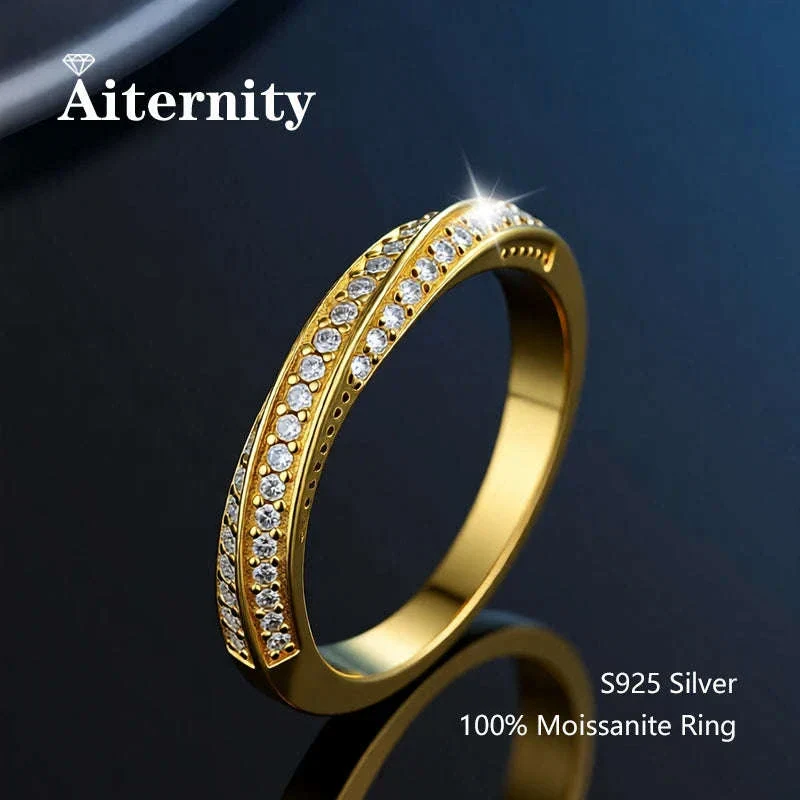 Moissanite Wedding Band Ring in 925 Sterling Silver for Women - Image 19
