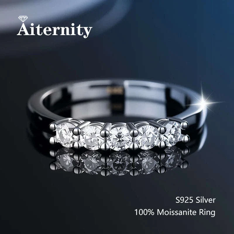 Moissanite Wedding Band Ring in 925 Sterling Silver for Women - Image 22