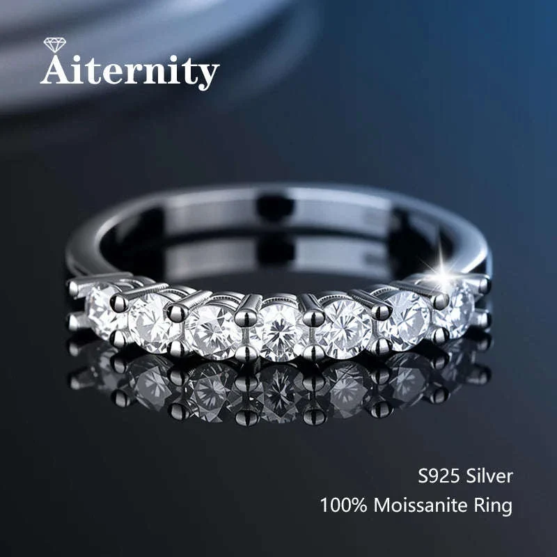 Moissanite Wedding Band Ring in 925 Sterling Silver for Women - Image 23