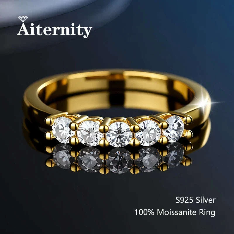 Moissanite Wedding Band Ring in 925 Sterling Silver for Women - Image 25