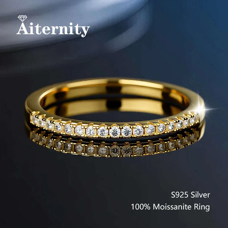 Moissanite Wedding Band Ring in 925 Sterling Silver for Women - Image 27