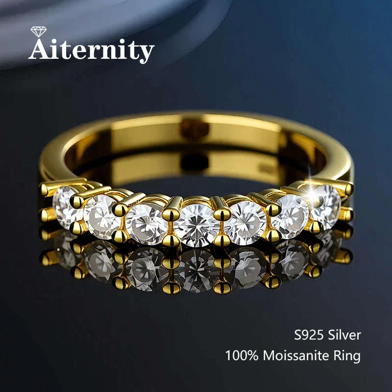Moissanite Wedding Band Ring in 925 Sterling Silver for Women - Image 31